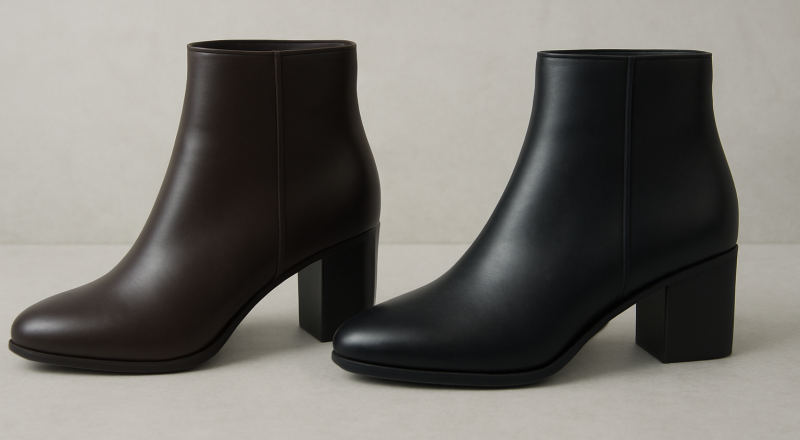 bottines talon et plates côte à côte