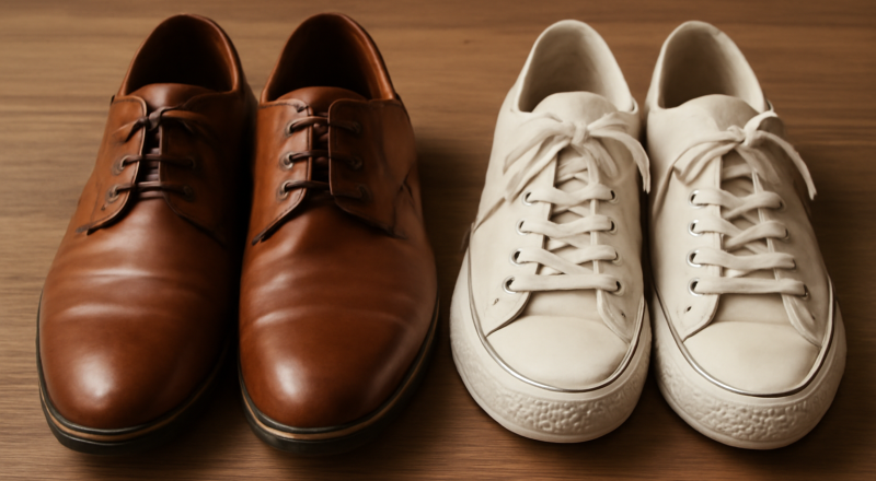 deux paires de chaussures côte à côte