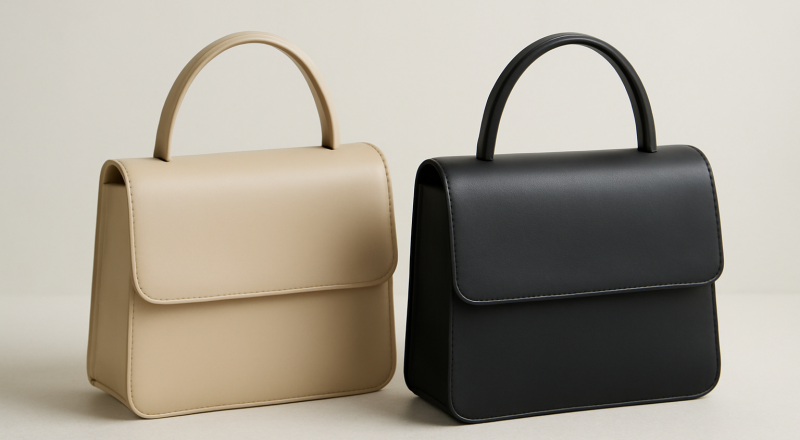 deux sacs minimalistes posés côte à côte