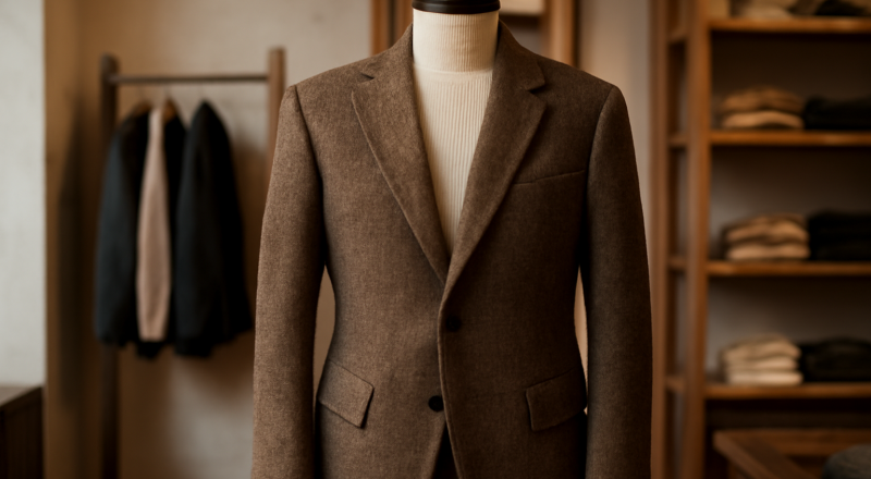 veste posée sur mannequin en boutique intimiste