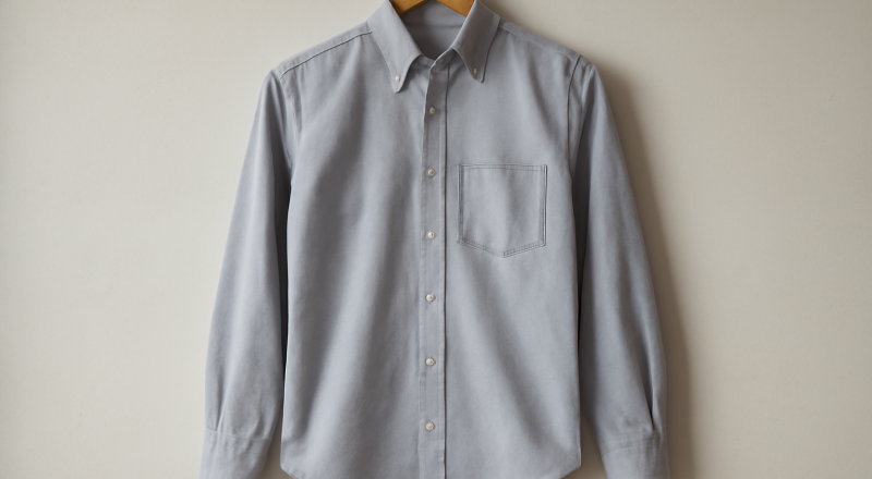 chemise boutonnée sur cintre en bois