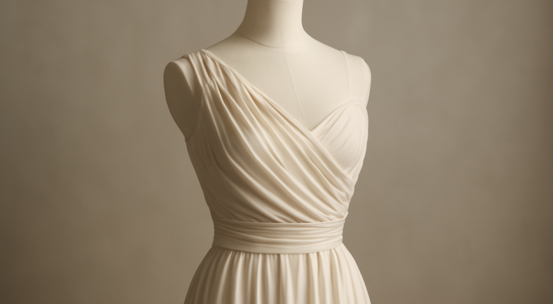 buste mannequin drapé en robe de cérémonie