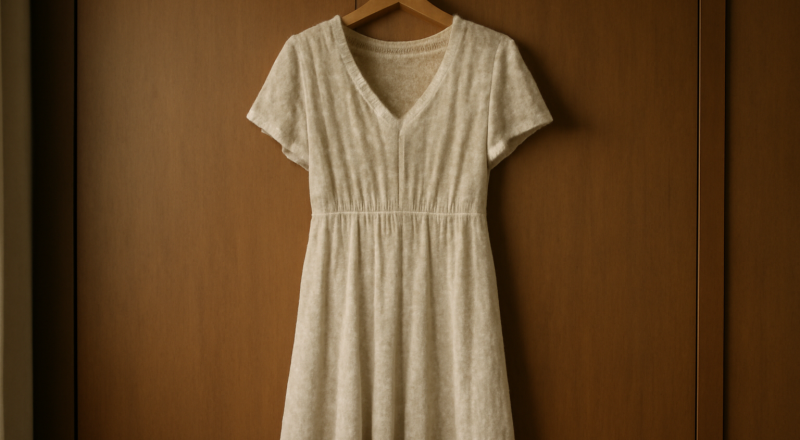 robe légère imprimé discret sur porte-manteau