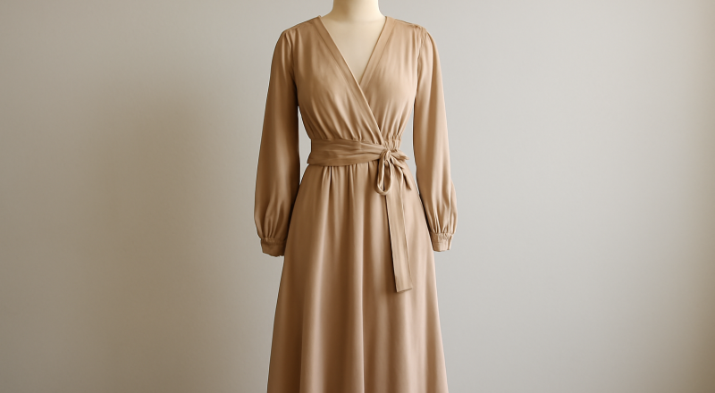 robe fluide ceinturée sur mannequin