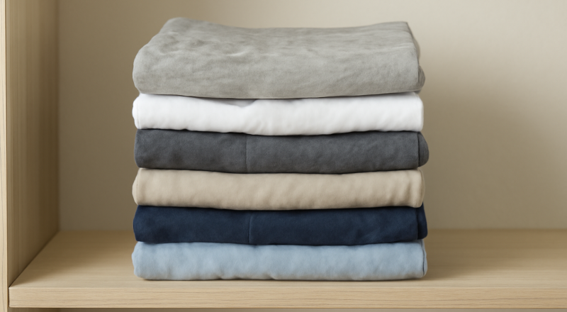 pile de sous-vêtements propres sur étagère