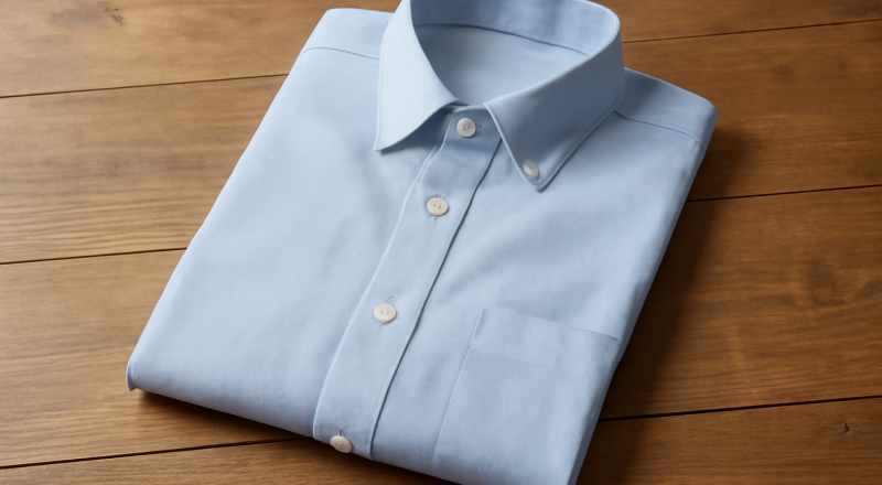chemise pliée sur une table en bois