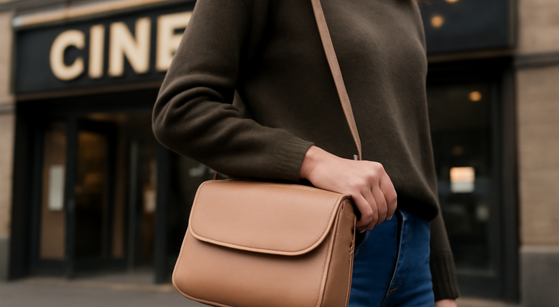 petit sac porté à l'épaule devant cinéma