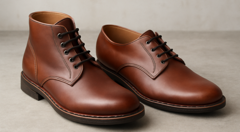 bottines et derbies côte à côte
