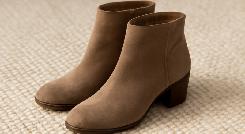 paire de bottines posées sur tapis