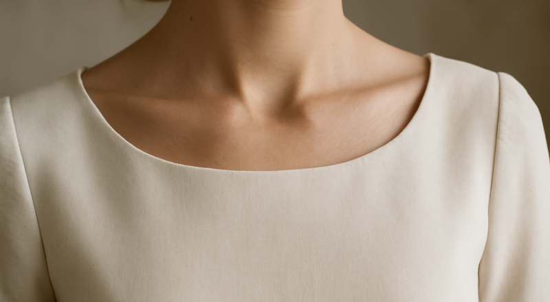détail de l'encolure d'une robe portée