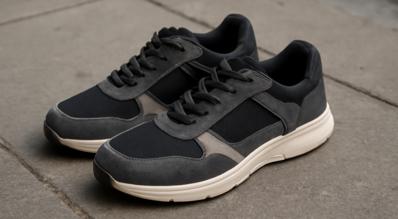 paire de chaussures urbaines sur trottoir