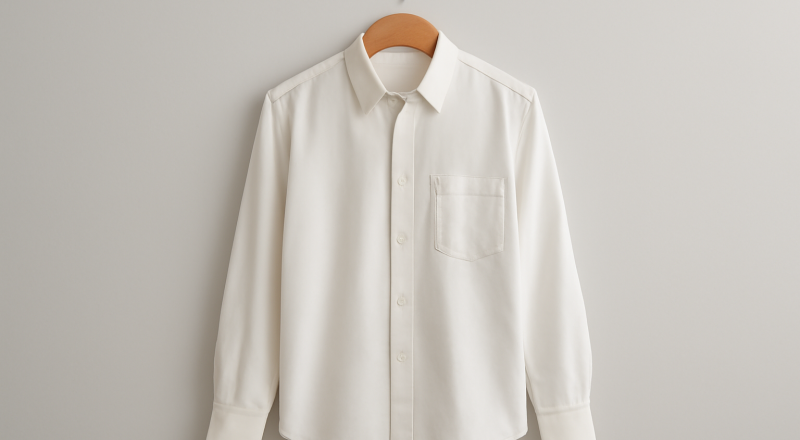 chemise suspendue sur cintre neutre