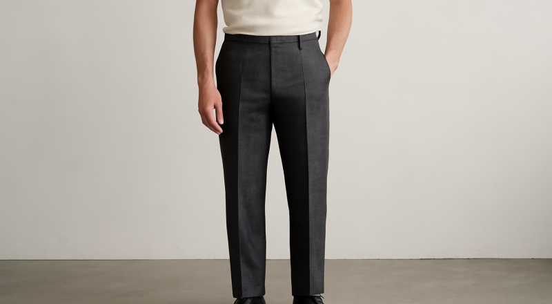 homme debout portant pantalon structuré