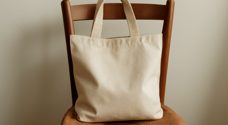sac en tissu posé sur une chaise
