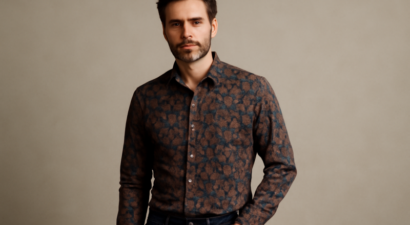 homme portant chemise à motifs avec jean sobre