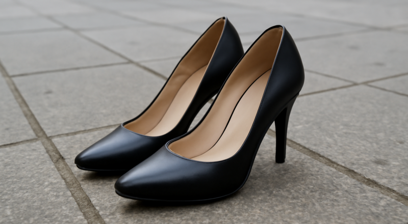 paire de chaussures à talon sur trottoir