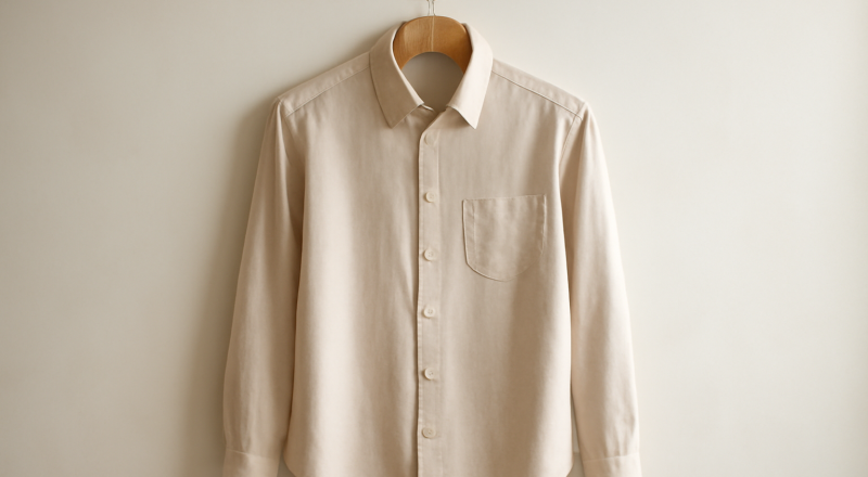 chemise boutonnée sur un cintre lumineux