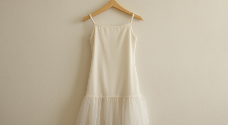 jupon leger sous robe droite sur cintre